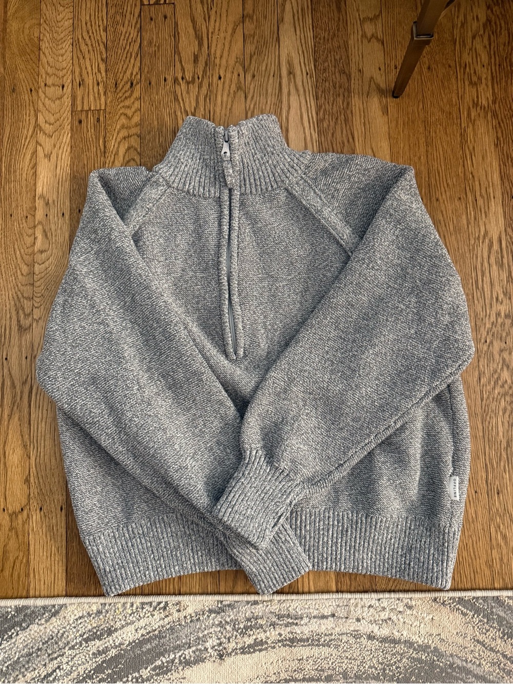 Women’s Gray Half-Zip Knit Pullover Sweater